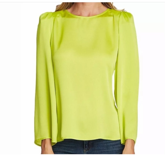 Vince Camuto Tops - Vince Camuto yellow lime blouse long sleeve